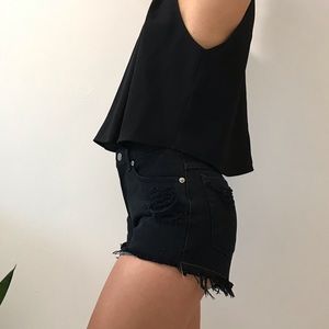 Black Jean shorts
